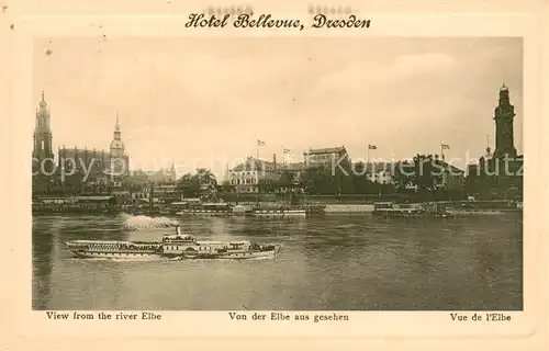 AK / Ansichtskarte Dresden Hotel Bellevue an der Elbe Dresden