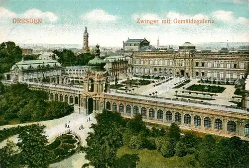AK / Ansichtskarte Dresden Zwinger mit Gemaeldegalerie Dresden