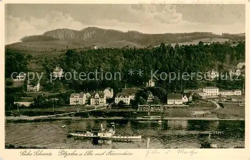 AK / Ansichtskarte Poetzscha_Wehlen Stadt an der Elbe mit Baerenstein Poetzscha_Wehlen