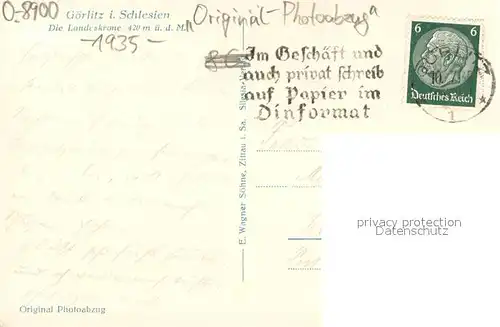 AK / Ansichtskarte Goerlitz_Sachsen Die Landeskrone Goerlitz Sachsen