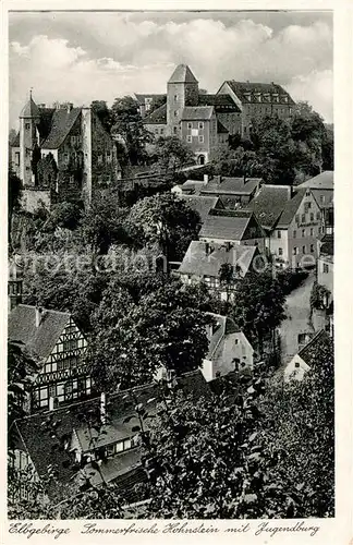 AK / Ansichtskarte Hohnstein_Saechsische_Schweiz Stadt mit Jugendherberge Elbgebirge Hohnstein_Saechsische