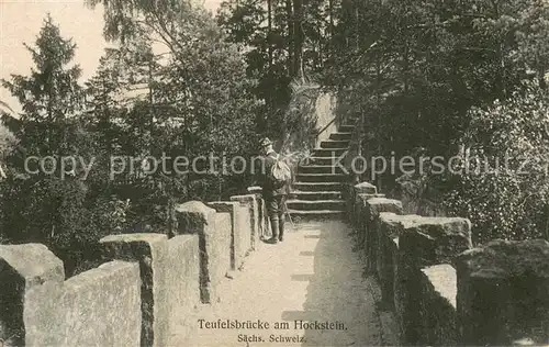 AK / Ansichtskarte Hohnstein_Saechsische_Schweiz Teufelsbruecke am Hockstein Hohnstein_Saechsische