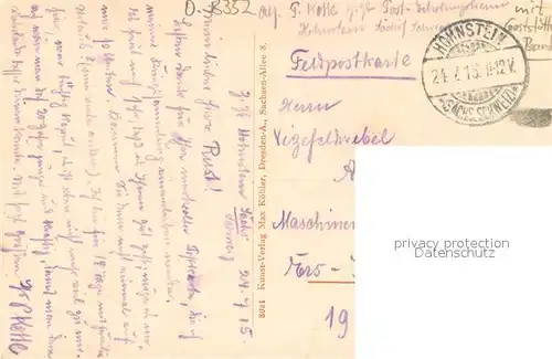 AK / Ansichtskarte Brand_Hohnstein Gaststaeaete bei Brand Feldpostkarte Brand_Hohnstein