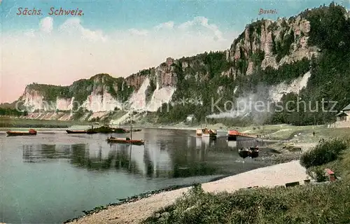AK / Ansichtskarte Bastei_Saechsische Schweiz Bastei Flusspartie Bastei_Saechsische Schweiz