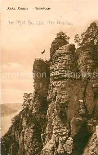 AK / Ansichtskarte Bastei_Saechsische Schweiz Basteifelsen Bastei_Saechsische Schweiz