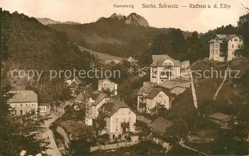 AK / Ansichtskarte Rathen_Saechsische Schweiz Teilansicht mit Gammerig Rathen Saechsische Schweiz