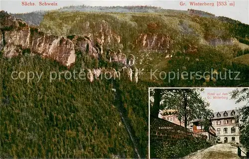AK / Ansichtskarte Ostrau_Bad_Schandau Gr. Winterberg und Hotel Ostrau_Bad_Schandau