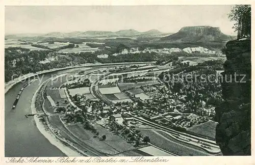 AK / Ansichtskarte Bastei_Saechsische Schweiz Blick von Bastei mit Lilienberg Bastei_Saechsische Schweiz