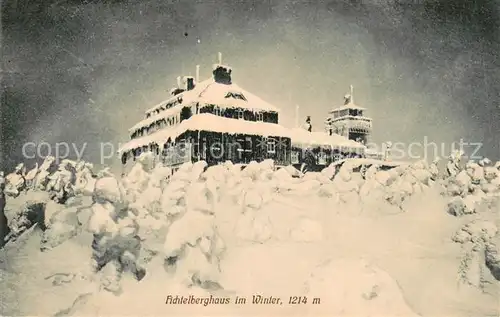 AK / Ansichtskarte Oberwiesenthal_Erzgebirge Fichtelberghaus im Winter Oberwiesenthal Erzgebirge