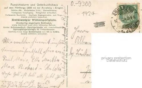 AK / Ansichtskarte Poehlberg Aussichtsturm und Unterkunftshaus Poehlberg