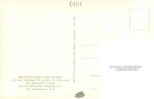 AK / Ansichtskarte Darmstadt Ehrenmal des Odenwaldklubs 1914 1918 auf dem Felsberg Darmstadt