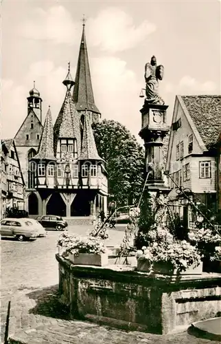 AK / Ansichtskarte Michelstadt Marktbrunnen mit Rathaus Michelstadt