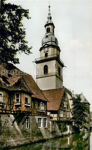 AK / Ansichtskarte Erbach_Odenwald Partie an der Muemling Kirchturm Erbach Odenwald