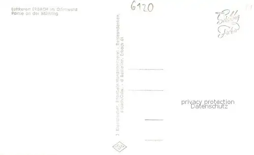 AK / Ansichtskarte Erbach_Odenwald Partie an der Muemling Kirchturm Erbach Odenwald