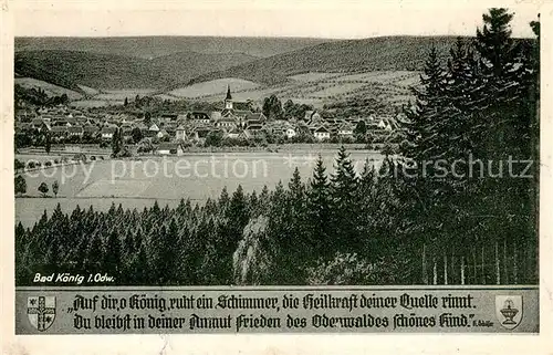 AK / Ansichtskarte Bad_Koenig_Odenwald Panorama Gedicht K. Schaefer Bad_Koenig_Odenwald