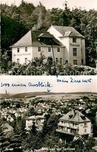 AK / Ansichtskarte Bad_Koenig_Odenwald Cafe Pension Waldesruh Stadtpanorama Bad_Koenig_Odenwald