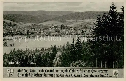 AK / Ansichtskarte Bad_Koenig_Odenwald Panorama Gedicht K. Schaefer Bad_Koenig_Odenwald