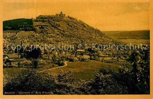 AK / Ansichtskarte Neustadt_Odenwald Panorama Blick zur Burg Breuberg Neustadt_Odenwald