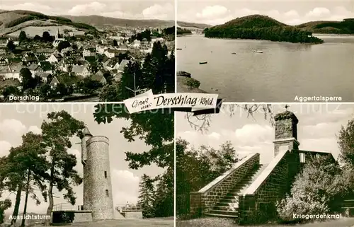 AK / Ansichtskarte Derschlag Panorama Aussichtsturm Kriegerdenkmal Aggertalsperre Derschlag