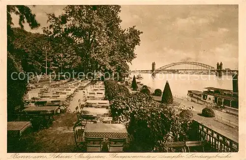 AK / Ansichtskarte Bonn_Rhein Stadtgarten Rheinpromenade Dampfer Landungsbruecke Bonn_Rhein