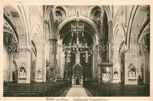 AK / Ansichtskarte Bonn_Rhein Inneres der Elisabethkirche Bonn_Rhein