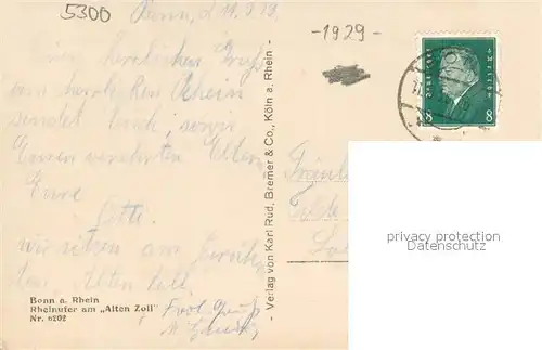 AK / Ansichtskarte Bonn_Rhein Rheinufer am Alten Zoll Bonn_Rhein