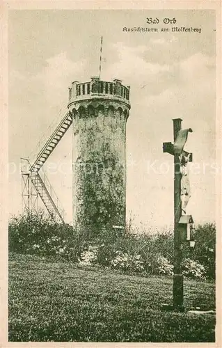 AK / Ansichtskarte Bad_Orb Aussichtsturm am Molkenberg Inri Kreuz Bad_Orb