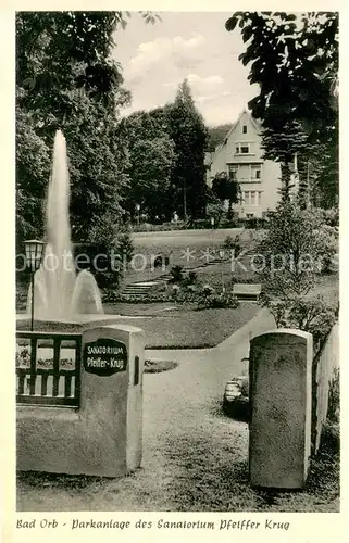 AK / Ansichtskarte Bad_Orb Parkanlage des Sanatorium Pfeiffer Krug Heilbad im Spessart Bad_Orb