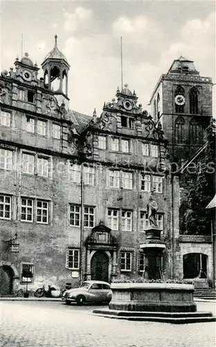 AK / Ansichtskarte Bad_Hersfeld Rathaus mit Lullusbrunnen Bad_Hersfeld