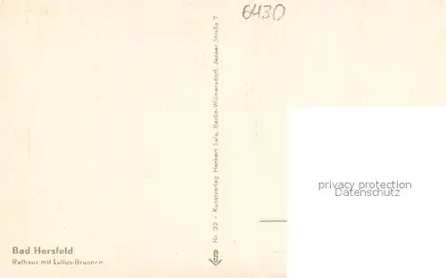AK / Ansichtskarte Bad_Hersfeld Rathaus mit Lullusbrunnen Bad_Hersfeld