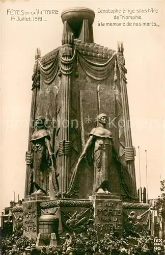 AK / Ansichtskarte Paris_75 Fetes de la Victoire 14 Juillet 1919 Cenotaphe erige sous lArc de Triomphe a la memoire de nos morts 