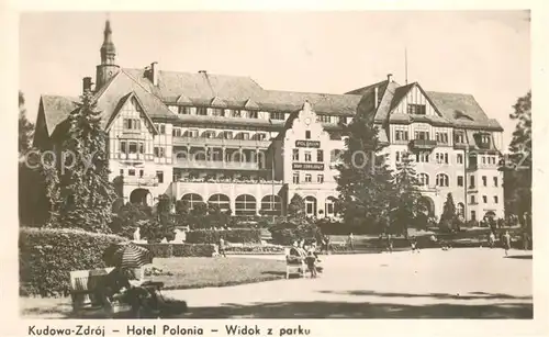 AK / Ansichtskarte Kudowa Zdroj_Bad_Kudowa_Niederschlesien Hotel Polonia Widok z parku 