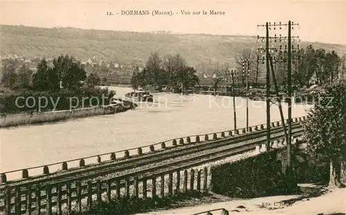 AK / Ansichtskarte Dormans Vue sur la Marne Dormans