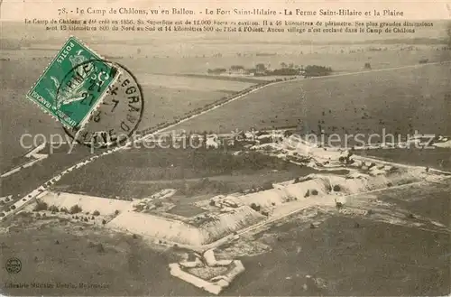 AK / Ansichtskarte Camp_de_Chalons Vue aerienne Le Fort Saint Hilaire La Ferme Saint Hilaire et la Plaine Camp_de_Chalons