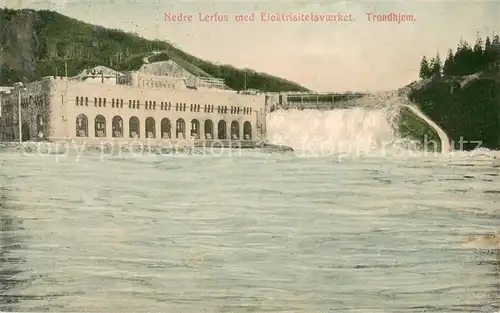 AK / Ansichtskarte Trondhjem Nedre Lerfosmed Elektrisitetsvaerket Trondhjem