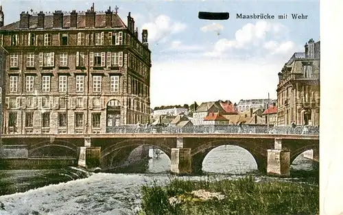 AK / Ansichtskarte Sedan_Ardennes Maasbruecke mit Wehr Sedan Ardennes