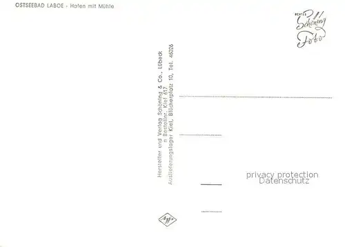 AK / Ansichtskarte Laboe Hafen mit Muehle Laboe