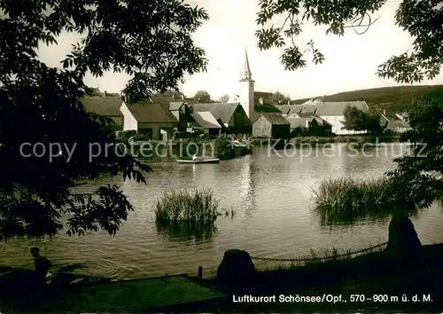 AK / Ansichtskarte Schoensee Ortspartie mit Seeblick Schoensee