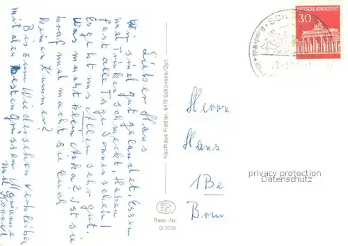 AK / Ansichtskarte Schoensee Ortspartie mit Seeblick Schoensee