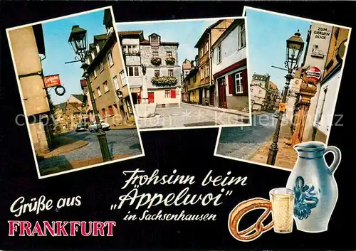 AK / Ansichtskarte Sachsenhausen_Frankfurt Frohsinn beim aeppelwoi Gaststaetten Sachsenhausen Frankfurt