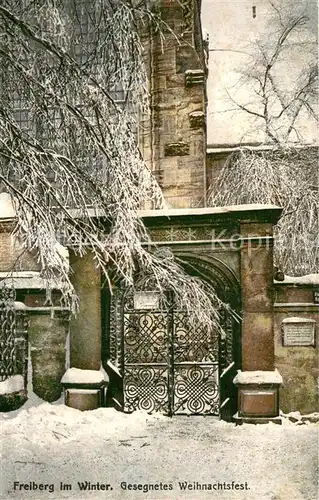 AK / Ansichtskarte Freiberg_Sachsen Tor Im Winter Freiberg Sachsen