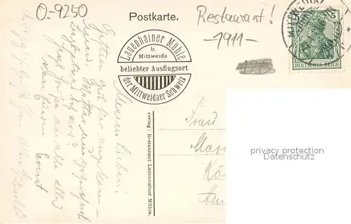 AK / Ansichtskarte Lauenhainer_Muehle Restaurant Lauenhainer_Muehle