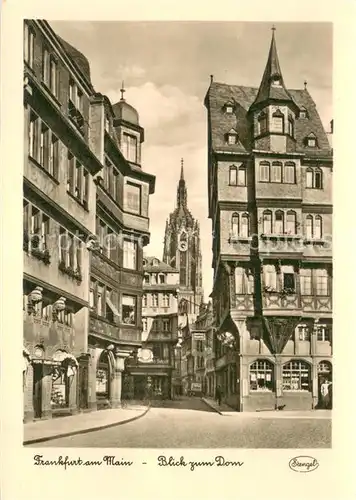 AK / Ansichtskarte Frankfurt_Main Altstadt Blick zum Dom Frankfurt Main