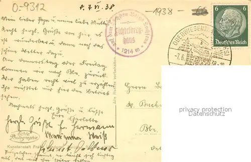 AK / Ansichtskarte Oberwiesenthal_Erzgebirge Unterkunftshaus auf Fichtelberg Bergabfahrt vom Fichtelberg Gondel Oberwiesenthal Erzgebirge