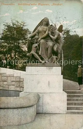 AK / Ansichtskarte Chemnitz Schlillingsche Figure Nacht Chemnitz