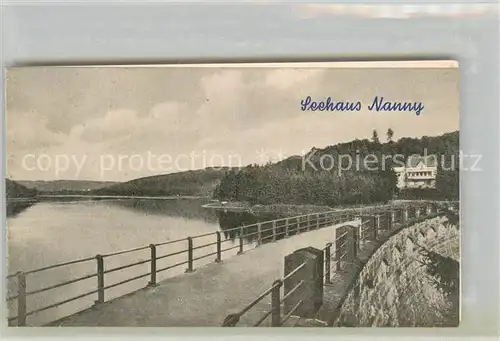 AK / Ansichtskarte Marienheide Seehaus Nanny Llingese Talsperre Sperrmauer Marienheide