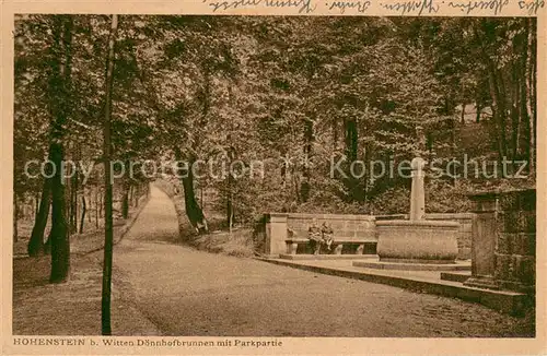 AK / Ansichtskarte Witten_Ruhr Hohenstein Doennhofbrunnen mit Parkpartie Witten Ruhr