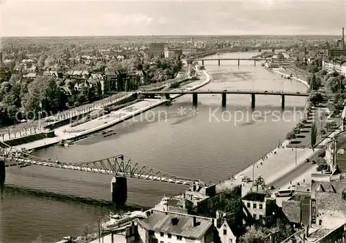AK / Ansichtskarte Frankfurt_Main Eiserner Steg Mainbruecke Friedensbruecke Frankfurt Main
