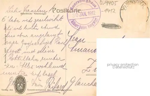 AK / Ansichtskarte Eibenstock Auersberghaus Partie im Schnee Eibenstock