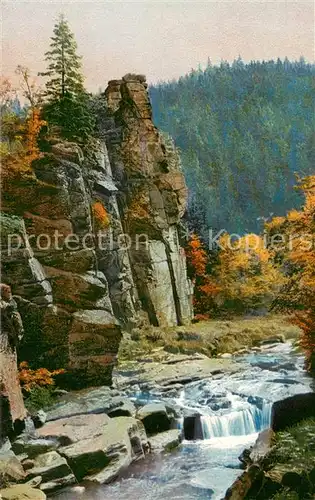 AK / Ansichtskarte Pockau Pockautal Felsen am Wasser Pockau